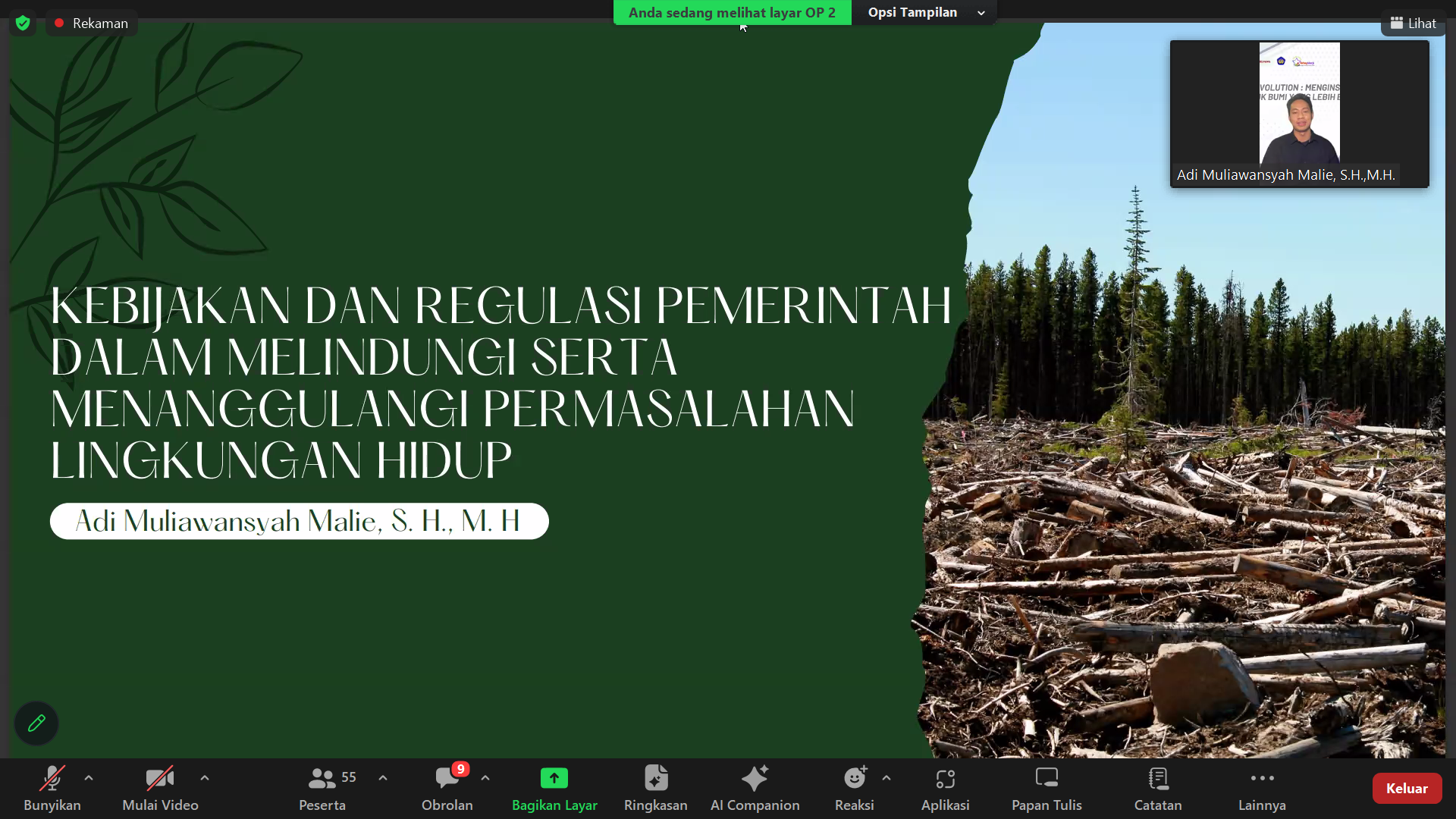 Thumbnail artikel Meningkatkan Pemahaman Mengenai Lingkungan: PKM-PM Unsika Berkolaborasi dengan SRE UHO Adakan Webinar